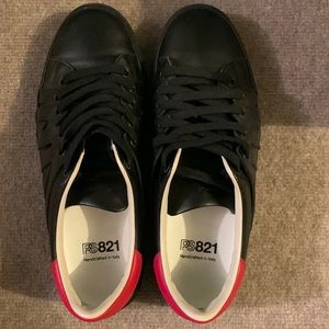Men’s Black/Red leather Street Trend PS821 sneaker size 42